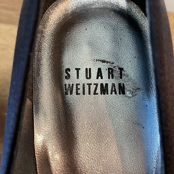 Stuart Weitzman | Black Gigi Ritz Ribbon Peep Toe Heel | Sz 7 - Picture 9 of 10